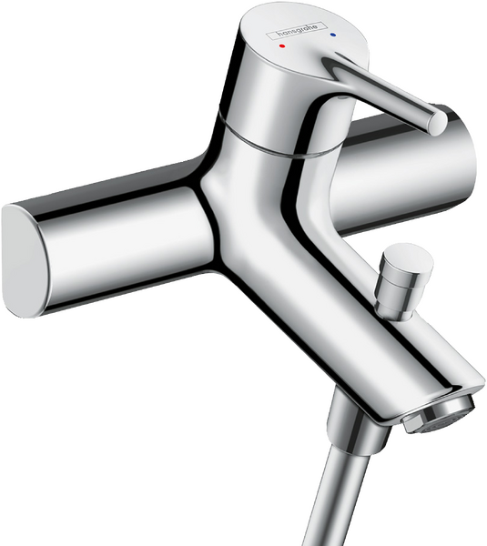 Single lever bath mixer for exposed installation with centre distance 15.3 cm