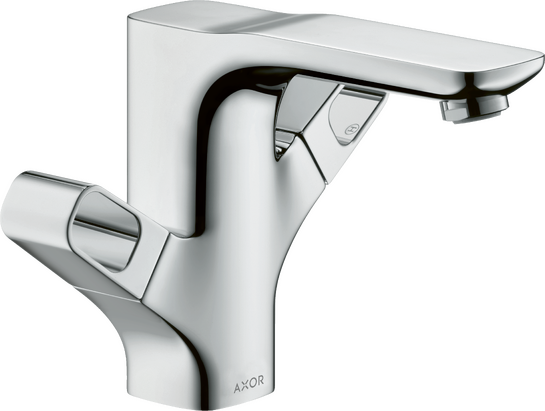 tweegreeps wastafelmengkraan 120 met afvoer met trekstang