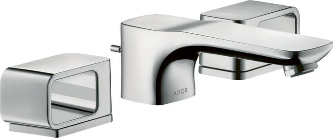 3-gats wastafelmengkraan 50 met rozetten met trekwaste