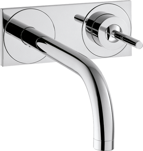 Eéngreepswastafelmengkraan voor wandinbouw met uitloop 225 mm