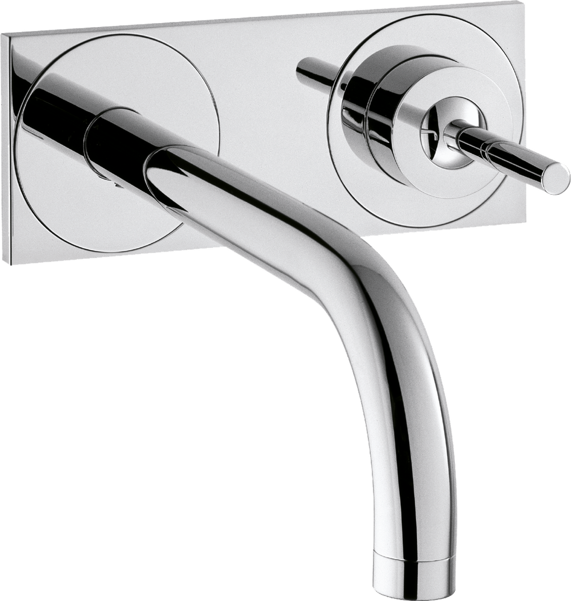 Single lever basin mixer for concealed installation wall-mounted with spout 225 mm and plate