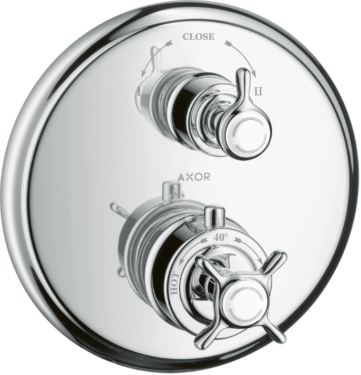 Termostat til innbygging med kryssgrep og avsperring/vender