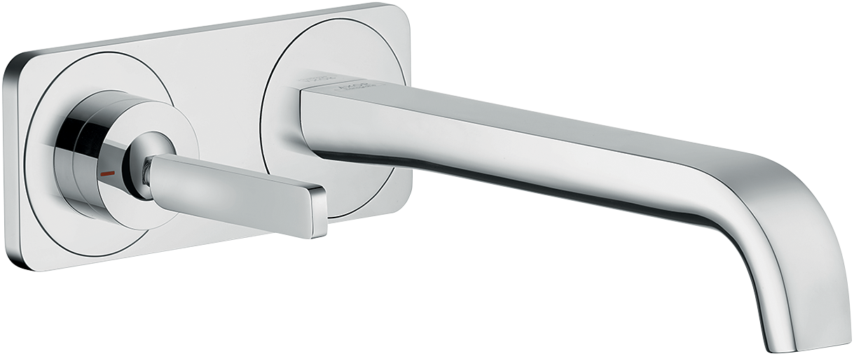 Single lever basin mixer for concealed installation wall-mounted with spout 221 mm and plate 3 ticks