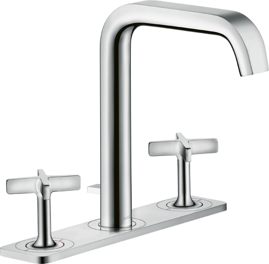 3-gats wastafelkranen 170 met plaat met PopUp trekwaste