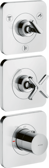 Thermostatic module 380/120 for concealed installation for 3 functions with escutcheons