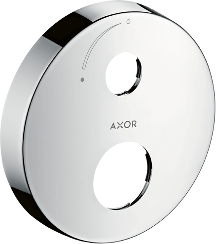 Verlängerungsrosette rund 2-Loch mit Mengenregulierungspfeil