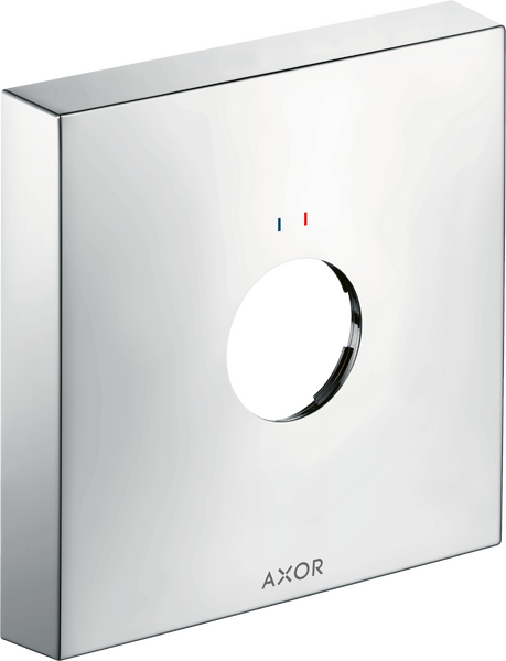 Rosace carrée 33 mm pour robinetterie encastrée 1 trou - rouge bleu