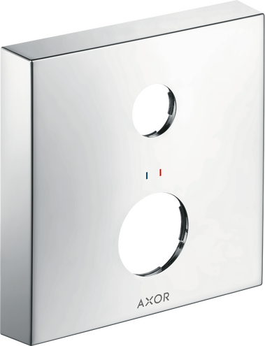 Verlängerungsrosette eckig 2-Loch rot blau