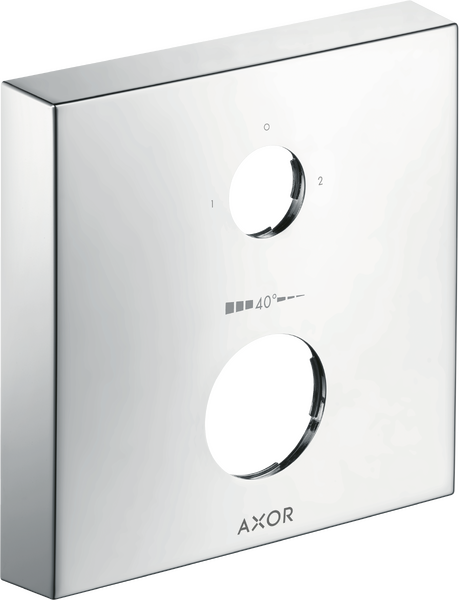 Rosace carrée 33 mm pour robinetterie encastrée 2 trous - position 0-1-2