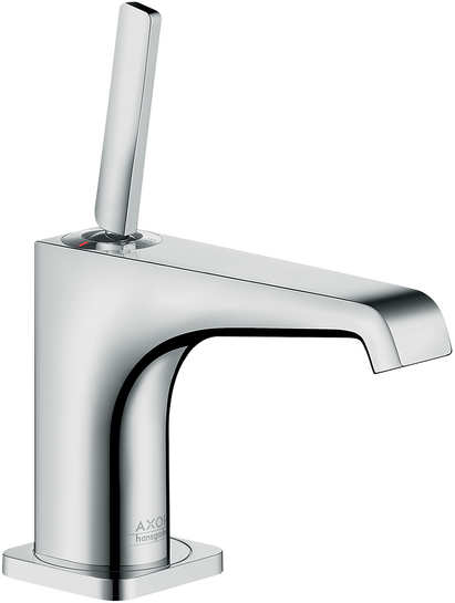 ééngreps wastafelmengkraan 90 met pingreep en PushOpen afvoerplug