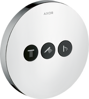 Valve for concealed installation round for 3 functions