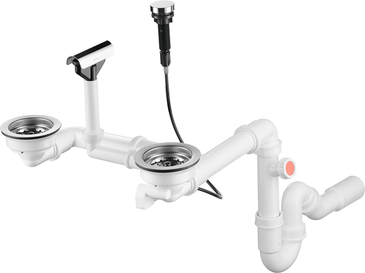 Pop-up waste set with waste and overflow set