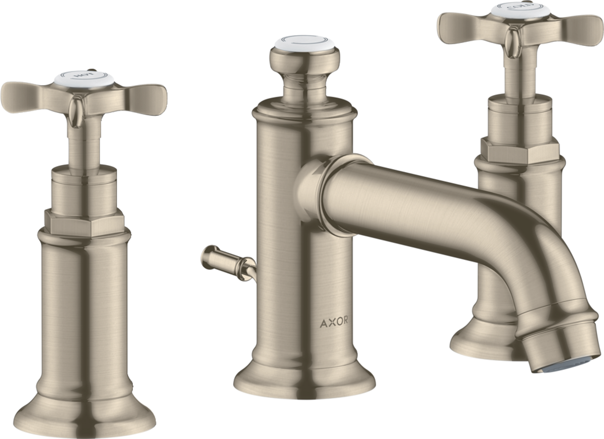 Widespread Faucet 30 with Cross Handles and Pop-Up Drain