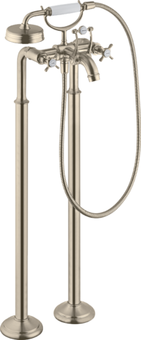 2-handle bath mixer floor-standing with cross handles