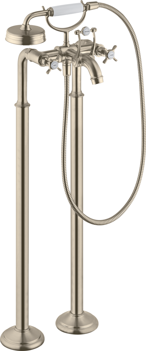 2-handle bath mixer floor-standing with cross handles