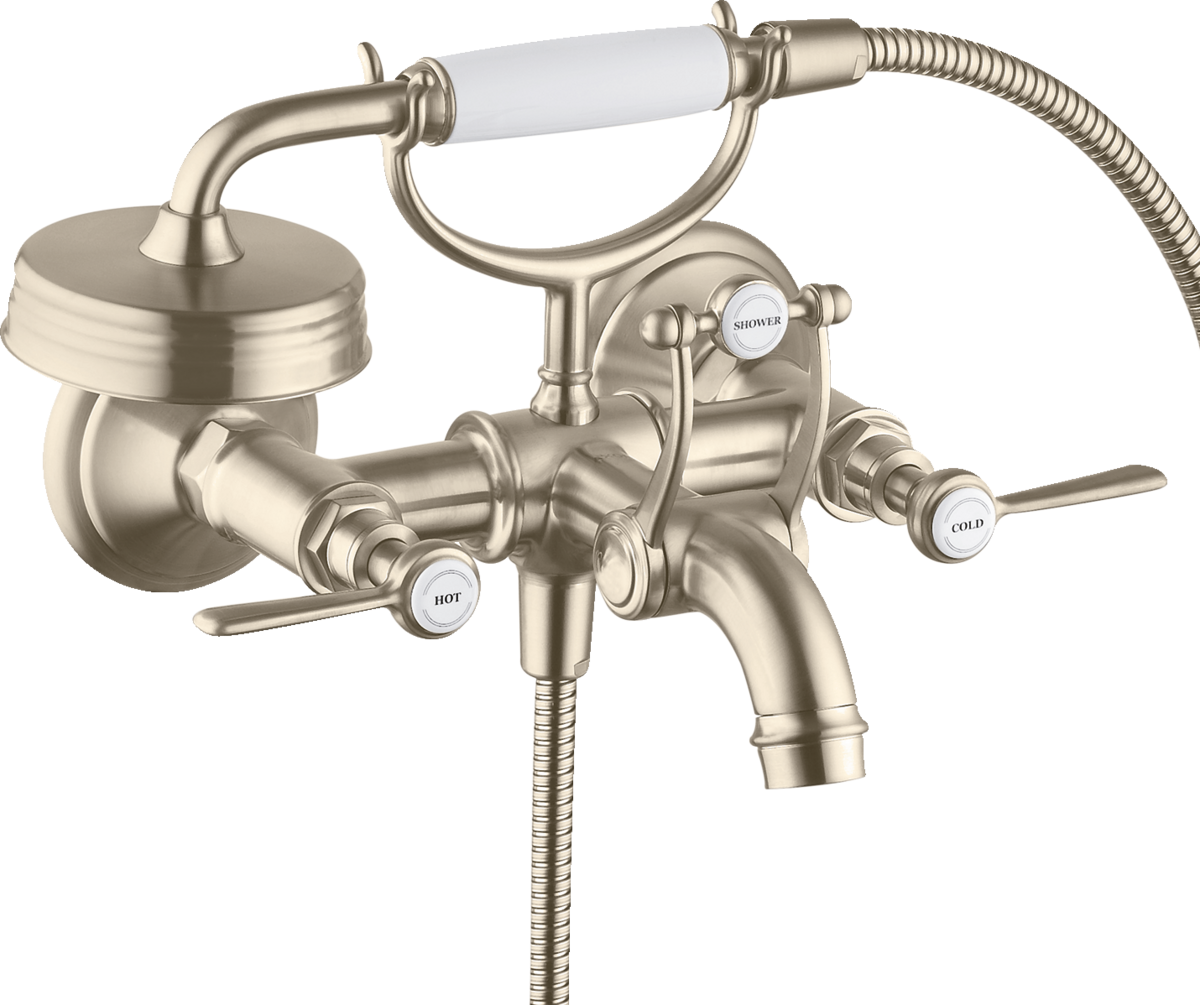 2-handle bath mixer for exposed installation with lever handles