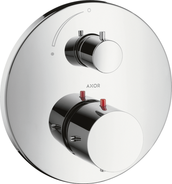 Thermostat for concealed installation with shut-off valve