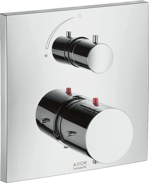 Thermostat for concealed installation with shut-off valve