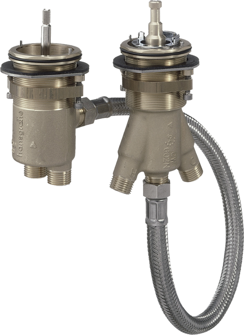 Inbouwlichaam voor 2-gatsthermostaat op badrand