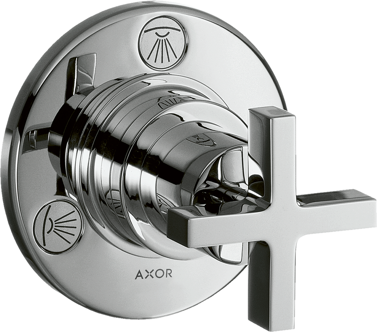 Shut-off/ diverter valve Trio/ Quattro for concealed installation with cross handle