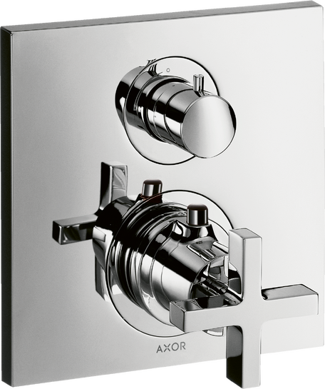 アクサーチッテリオ シャワー混合水栓: 2ハンドル, 1機能, クロム