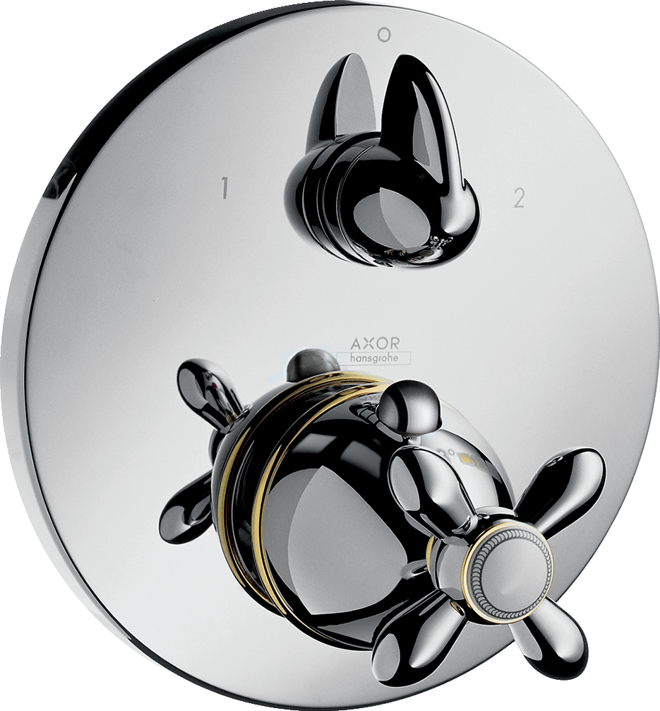 Thermostat Unterputz mit Ab- und Umstellventil und Kreuzgriff