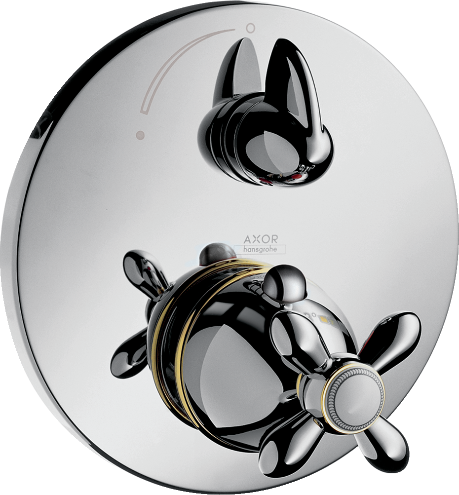 Set de finition pour mitigeur thermostatique encastré avec robinet d'arrêt