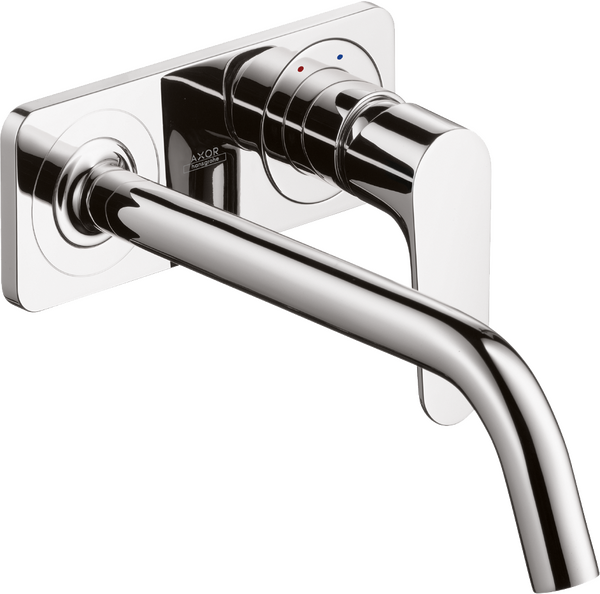 Miscelatore monocomando lavabo ad incasso a parete con bocca d'erogazione 227 mm e piastrina Miscelatore monocomando lavabo ad incasso a parete con bocca d'erogazione 227 mm e piastrina