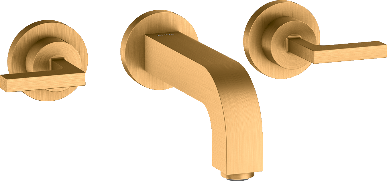 Mélangeur de lavabo 3 trous encastré pour montage mural poignées manettes