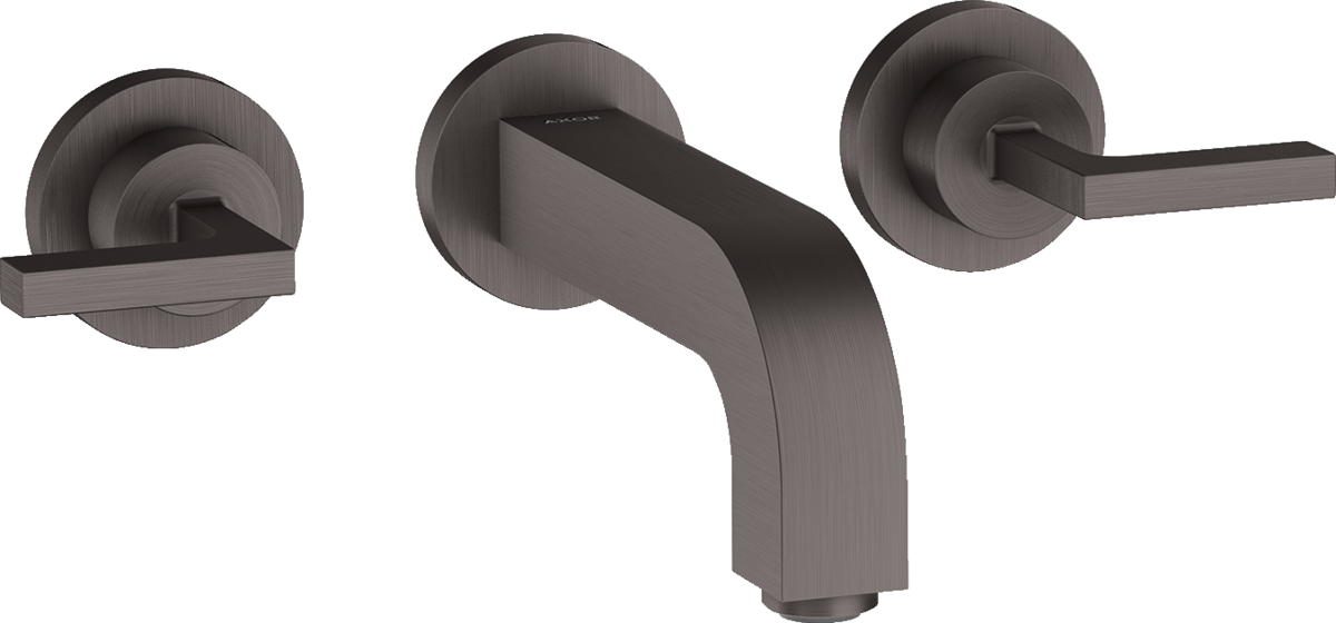 暗装墙出水三孔面盆龙头，出水嘴162mm，带一字把手和装饰盖