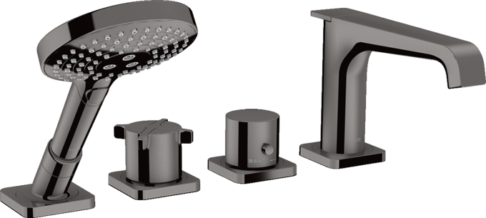 AXOR Citterio E Batterie bain/douche thermostatique 4 trous pour montage sur bord de baignoire avec rosaces — 36411330