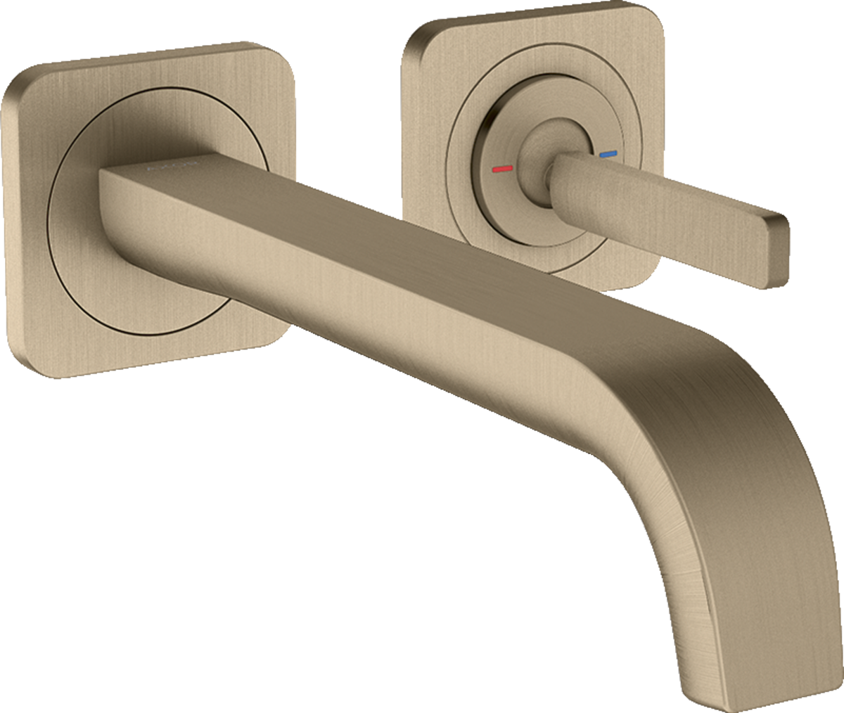 Miscelatore monocomando lavabo ad incasso a parete con bocca d'erogazione 221 mm e piastrine