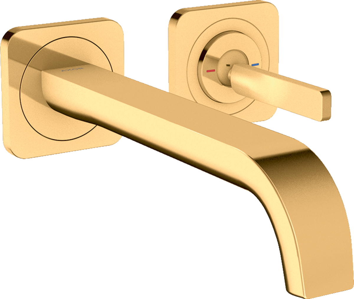 Miscelatore monocomando lavabo ad incasso a parete con bocca d'erogazione 221 mm e piastrine