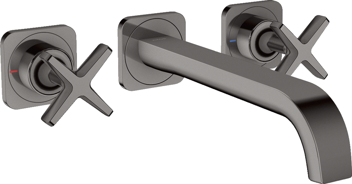 3-hole basin mixer for concealed installation wall-mounted with spout 220 mm and escutcheons