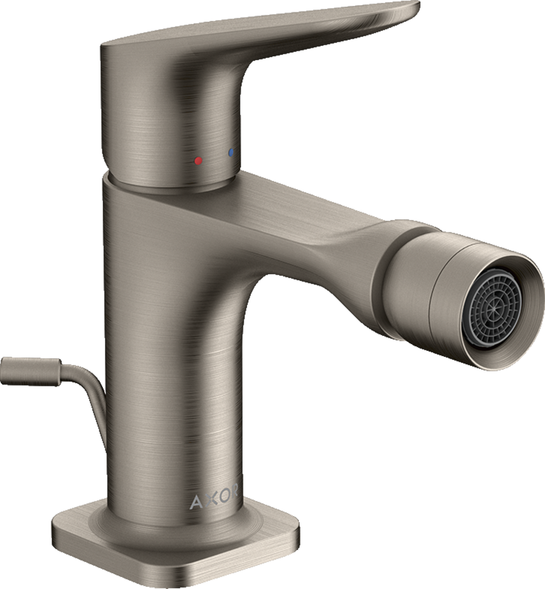 Single lever bidet mixer with pop-up waste set