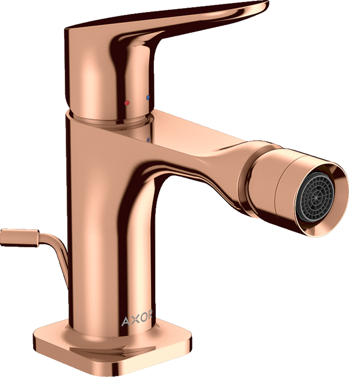 Single lever bidet mixer with pop-up waste set