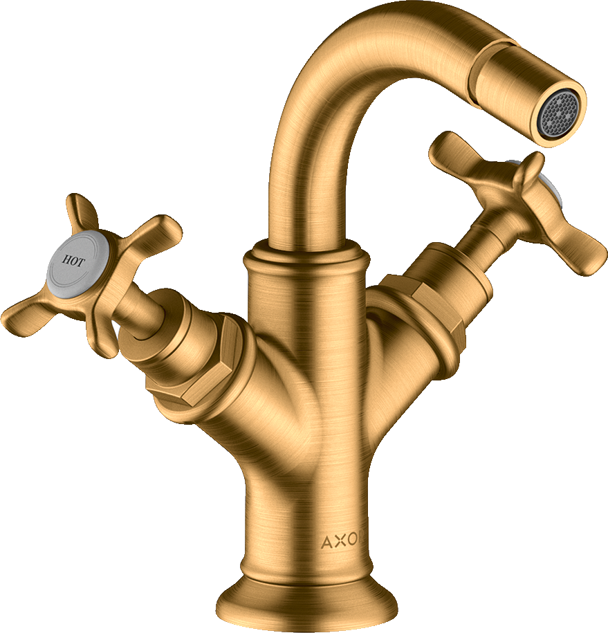 2-Griff Bidetarmatur mit Kreuzgriffen und Zugstangen-Ablaufgarnitur