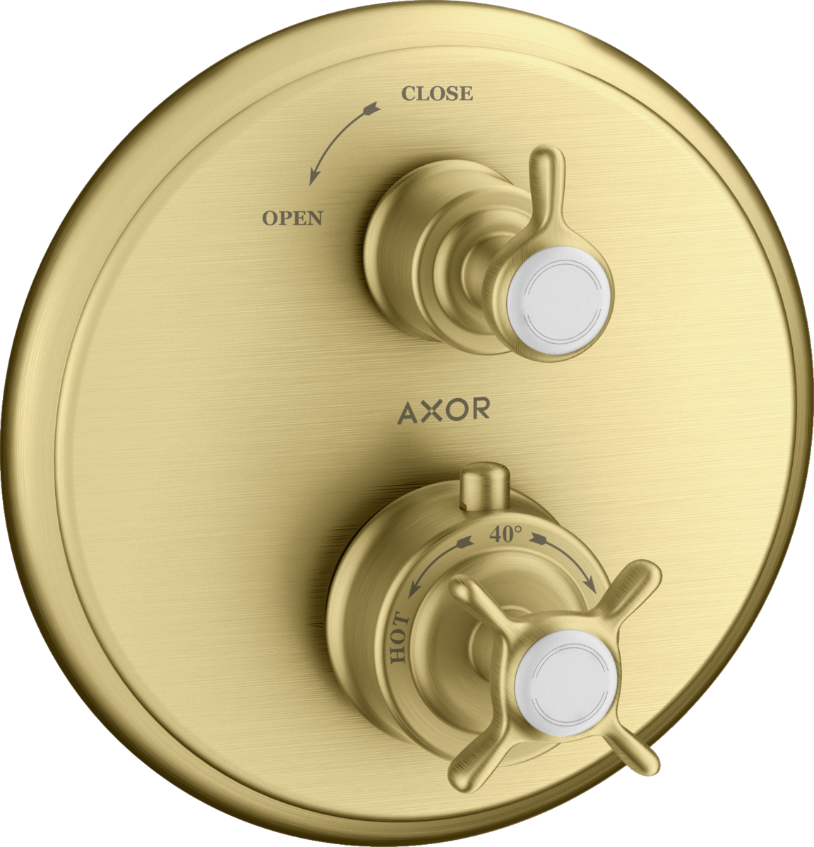 Thermostat for concealed installation with cross handle and shut-off valve