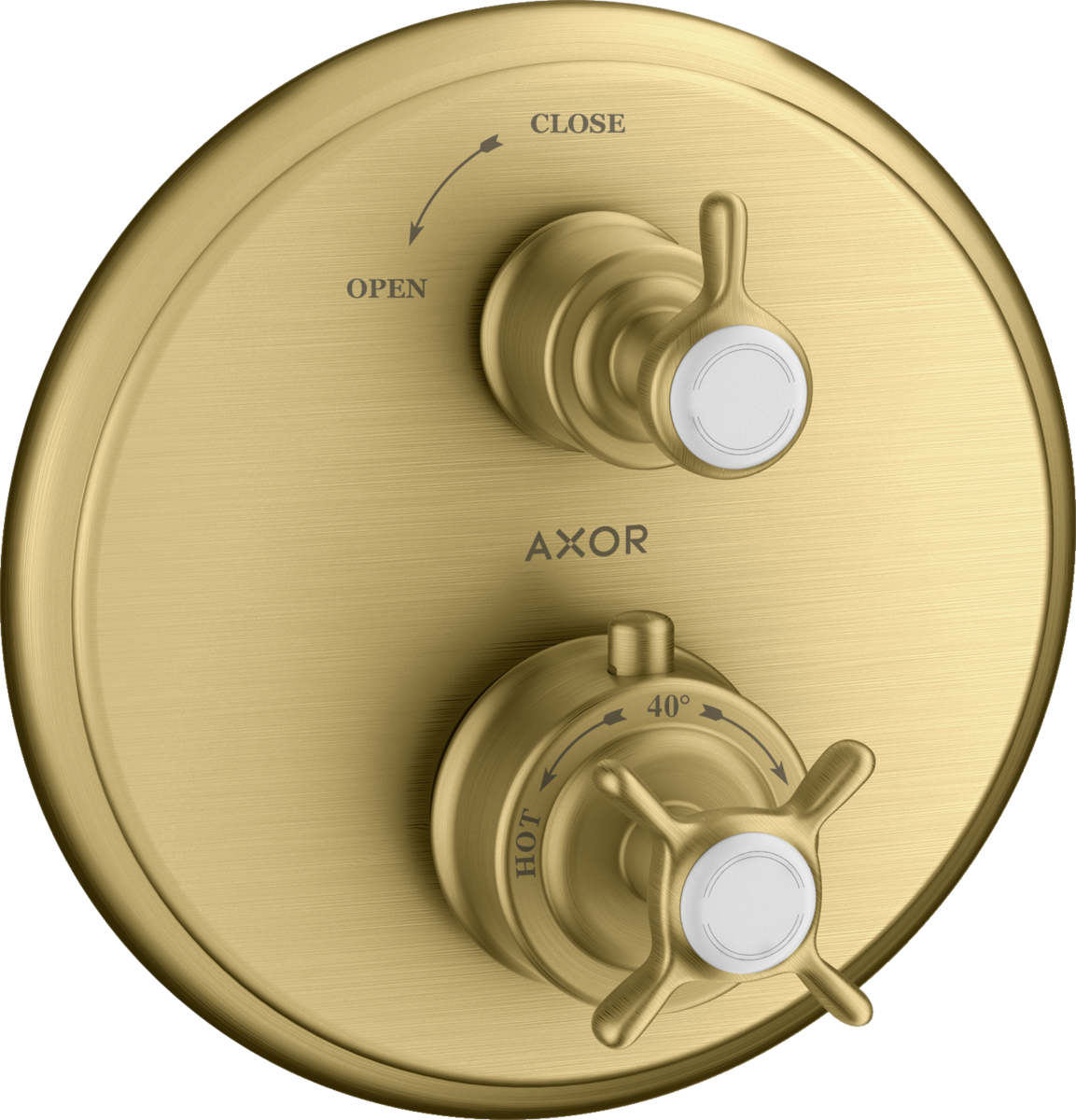 Thermostat for concealed installation with cross handle and shut-off valve