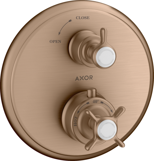 AXOR Montreux Thermostatique encastré avec robinet d'arrêt, poignée croisillon — 16800310