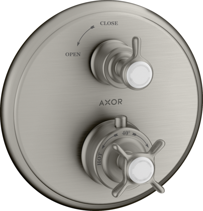 AXOR Montreux Thermostatique encastré avec robinet d'arrêt, poignée croisillon — 16800800