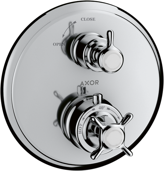 Thermostat Unterputz mit Kreuzgriff und Absperrventil