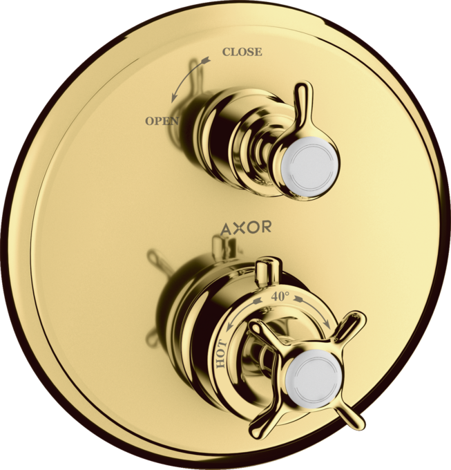 AXOR Montreux Thermostatique encastré avec robinet d'arrêt, poignée croisillon — 16800990