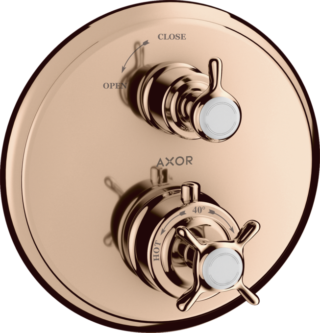 AXOR Montreux Thermostatique encastré avec robinet d'arrêt, poignée croisillon — 16800300