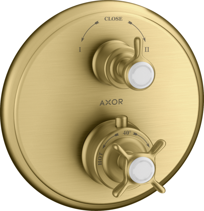 AXOR Montreux Thermostatique encastré avec robinet d'arrêt/inverseur, poignée croisillon — 16820250