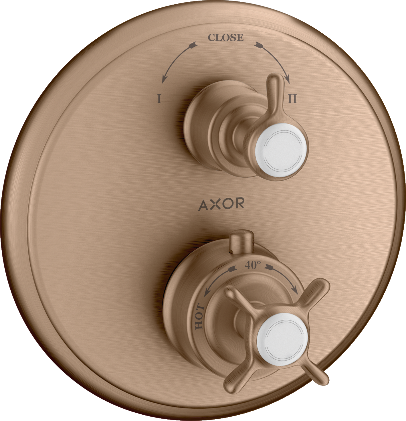 Thermostat for concealed installation with cross handle and shut-off/ diverter valve