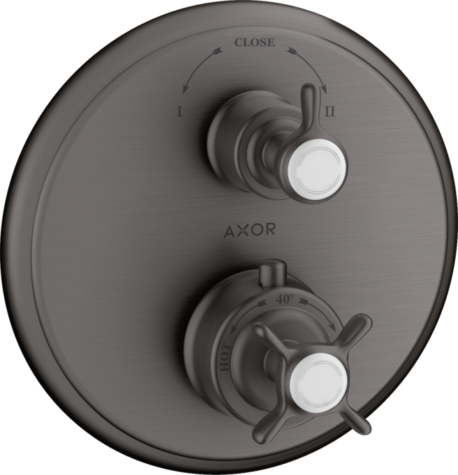 AXOR Montreux Thermostatique encastré avec robinet d'arrêt/inverseur, poignée croisillon — 16820340