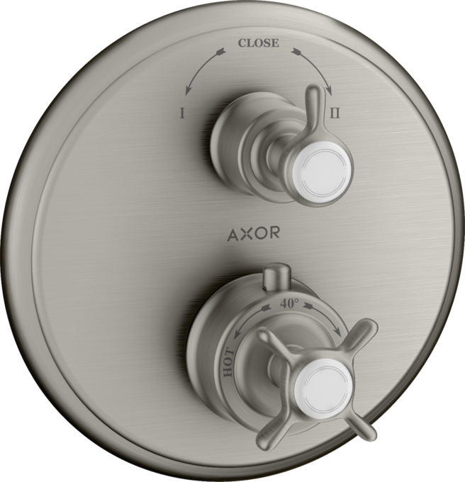 AXOR Montreux Thermostatique encastré avec robinet d'arrêt/inverseur, poignée croisillon — 16820800