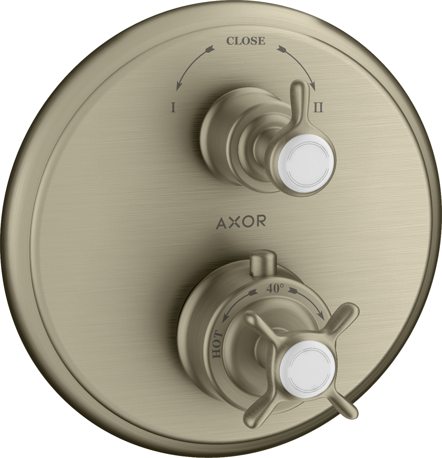 Thermostat for concealed installation with cross handle and shut-off/ diverter valve