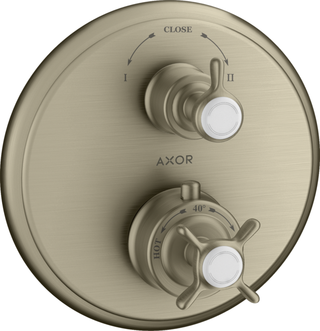 AXOR Montreux Thermostatique encastré avec robinet d'arrêt/inverseur, poignée croisillon — 16820820